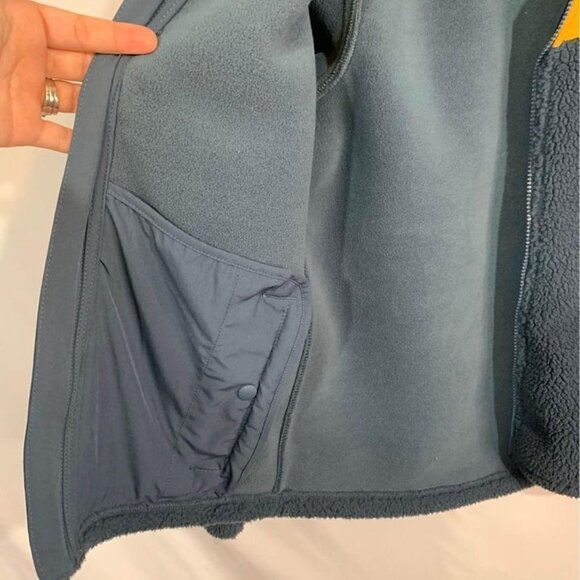 🌳WOODS- heavy teddy coat. Full zip. Size XL (youth). Navy/mustard yellow.… - Picture 8 of 9